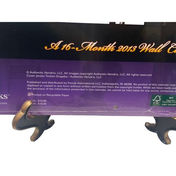 DateWorks Jimi Hendrix Wall Calendar 2013 New Sealed Collectors Item Memorabilia - Picture 5 of 6